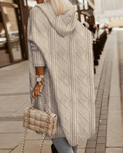 Sienna Moretti | Cable Knit Hooded Cardigan For Women