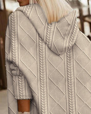 Sienna Moretti | Cable Knit Hooded Cardigan For Women