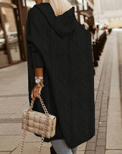 Sienna Moretti | Cable Knit Hooded Cardigan For Women