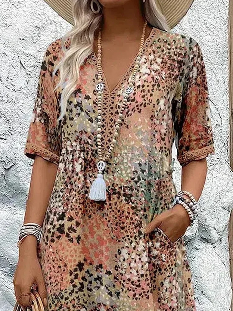 Élise Laurent | Floral Grace Midi Dress with Soft Sculpting Elegance For Women