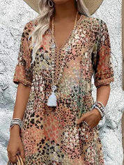Élise Laurent | Floral Grace Midi Dress with Soft Sculpting Elegance For Women