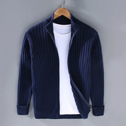 Adrian Moreau | Ribbed Zip Knit Cardigan For Men