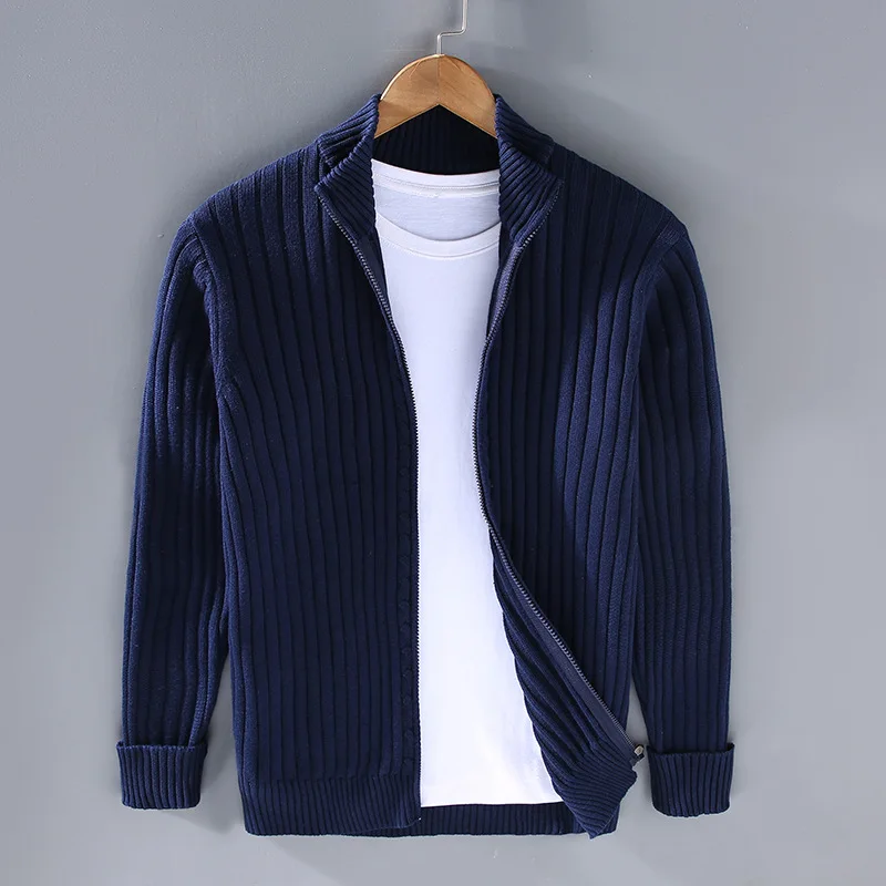 Sebastian Moreau | Shetland Wool Zip Cardigan For Men