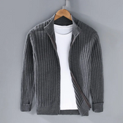 Adrian Moreau | Ribbed Zip Knit Cardigan For Men