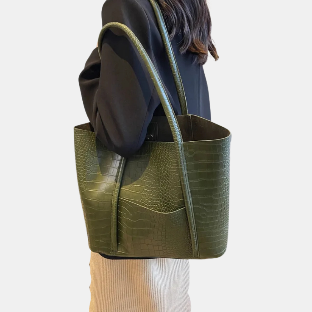 Harper Donnelly | Croc-Effect Leather Tote Bag For Women