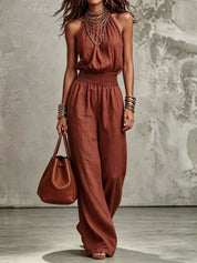 Sienna Murphy | Halter Wide-Leg Jumpsuit For Women