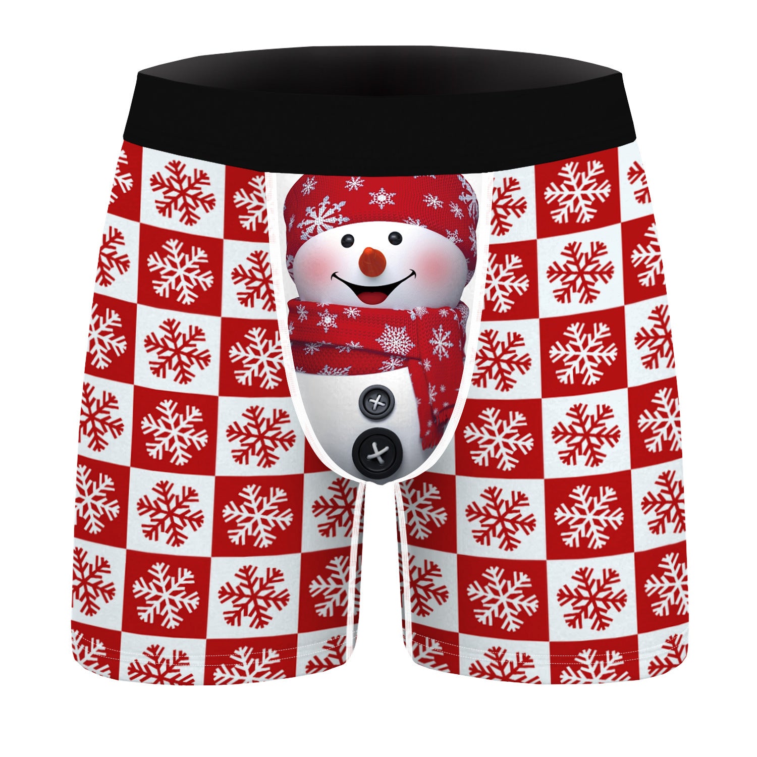 North Star | Red Snowman Print Christmas Boxer Shorts For Men