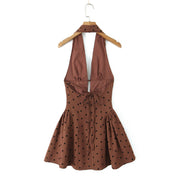 Phoebe Turner | Polka Dot Halter Mini Dress For Women
