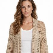 Ivy Thornton | Open Knit Cardigan With Drape Detail For Women