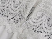 Amalia Henbridge | White Lace Trim V-Neck Midi Dress For Women