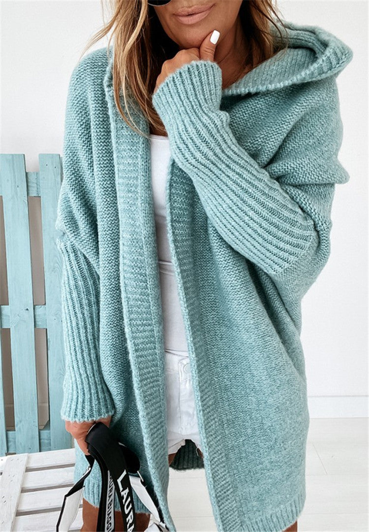 Elise Thornton | Oversized Hooded Knit Cardigan For Women