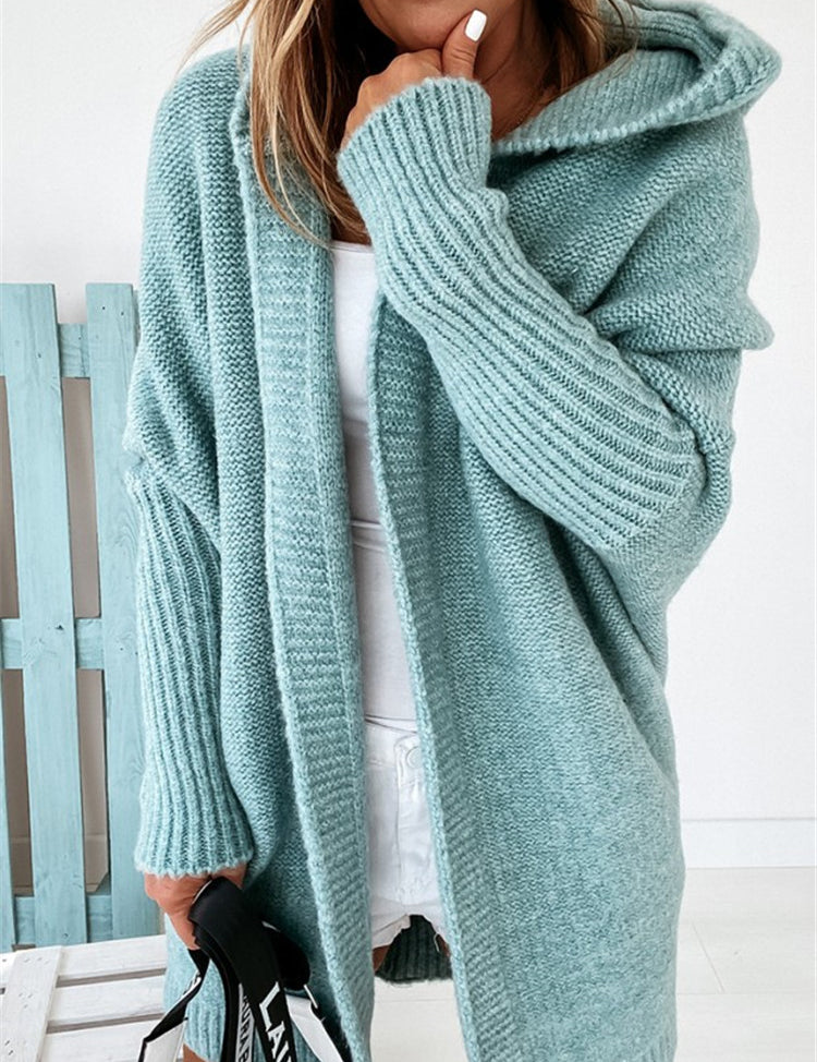 Elise Thornton | Oversized Hooded Knit Cardigan For Women