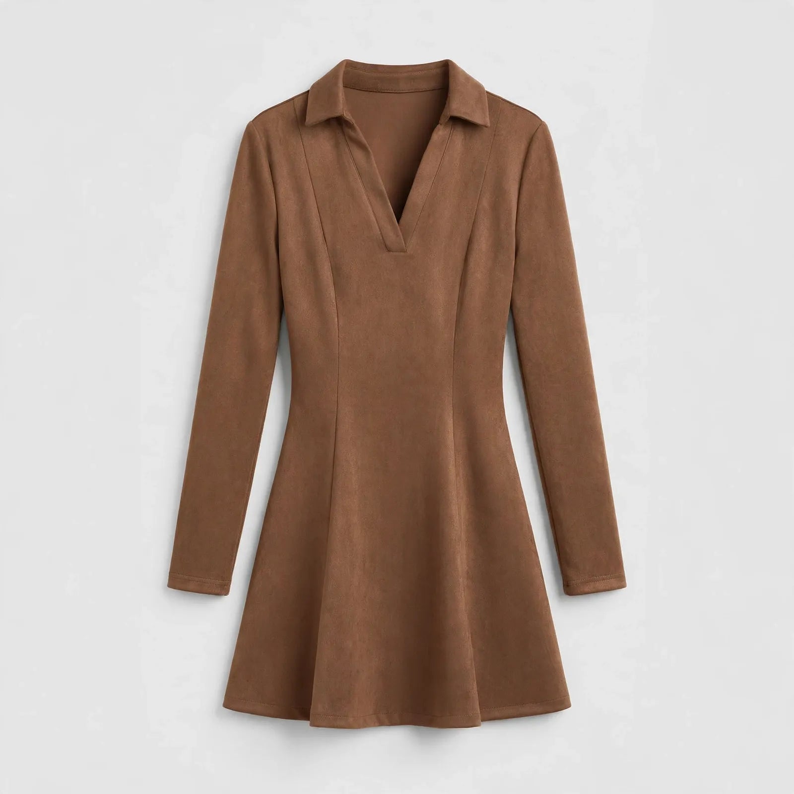 Araminta Malmore | Brown Collared Fit And Flare Mini Dress For Women