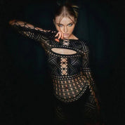 Lily Wilson | Sheer Hollow-Out Jumpsuit For Women