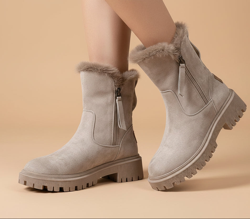 Elena Moretti | Fur Trim Winter Boots For Women