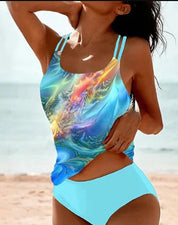 Grazia Rivham | Printed High Waist Tankini Set For Women