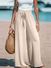 Elodie Thorne | High-Waisted Linen Look Trousers For Women