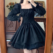 Maddison Reid | Square Neck Lace-Up Mini Dress For Women
