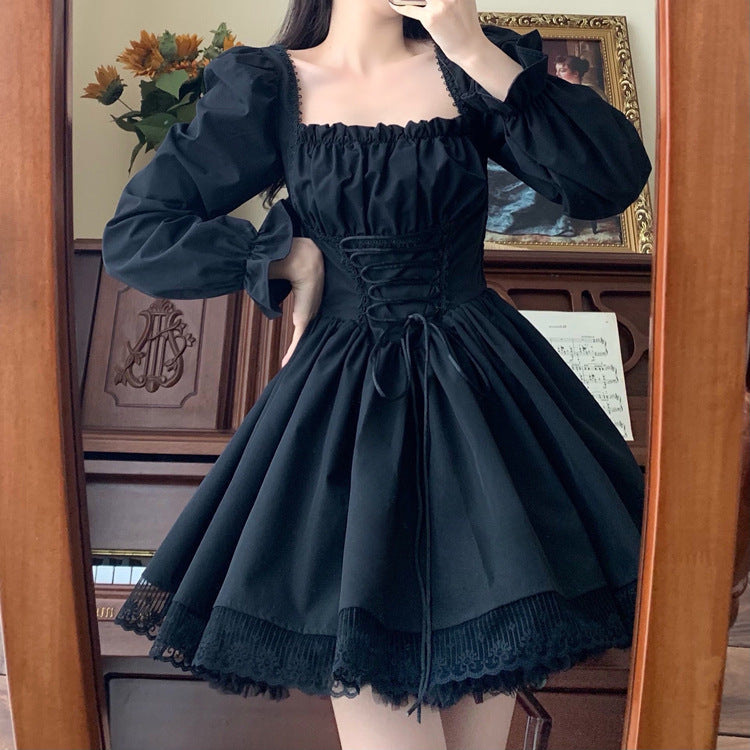 Maddison Reid | Square Neck Lace-Up Mini Dress For Women