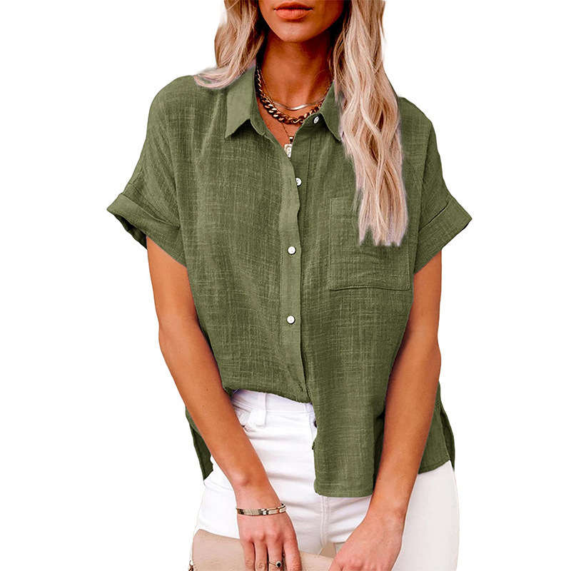 Patrizia Wesford | Linen Look Short Sleeve Shirt For Women