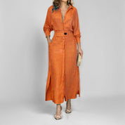 Mia Williams | Tied Waist Shirt Maxi Dress For Women