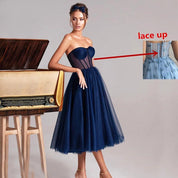 Isla Kelly | Strapless Tulle Midi Dress For Women