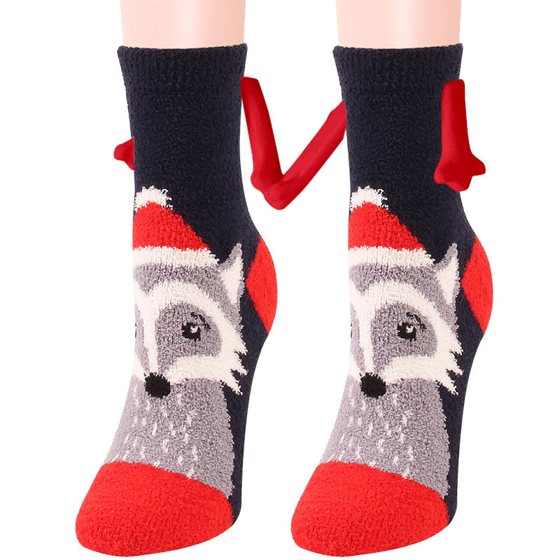 Ember | Red Santa Magnetic Christmas Socks Unisex & Couples