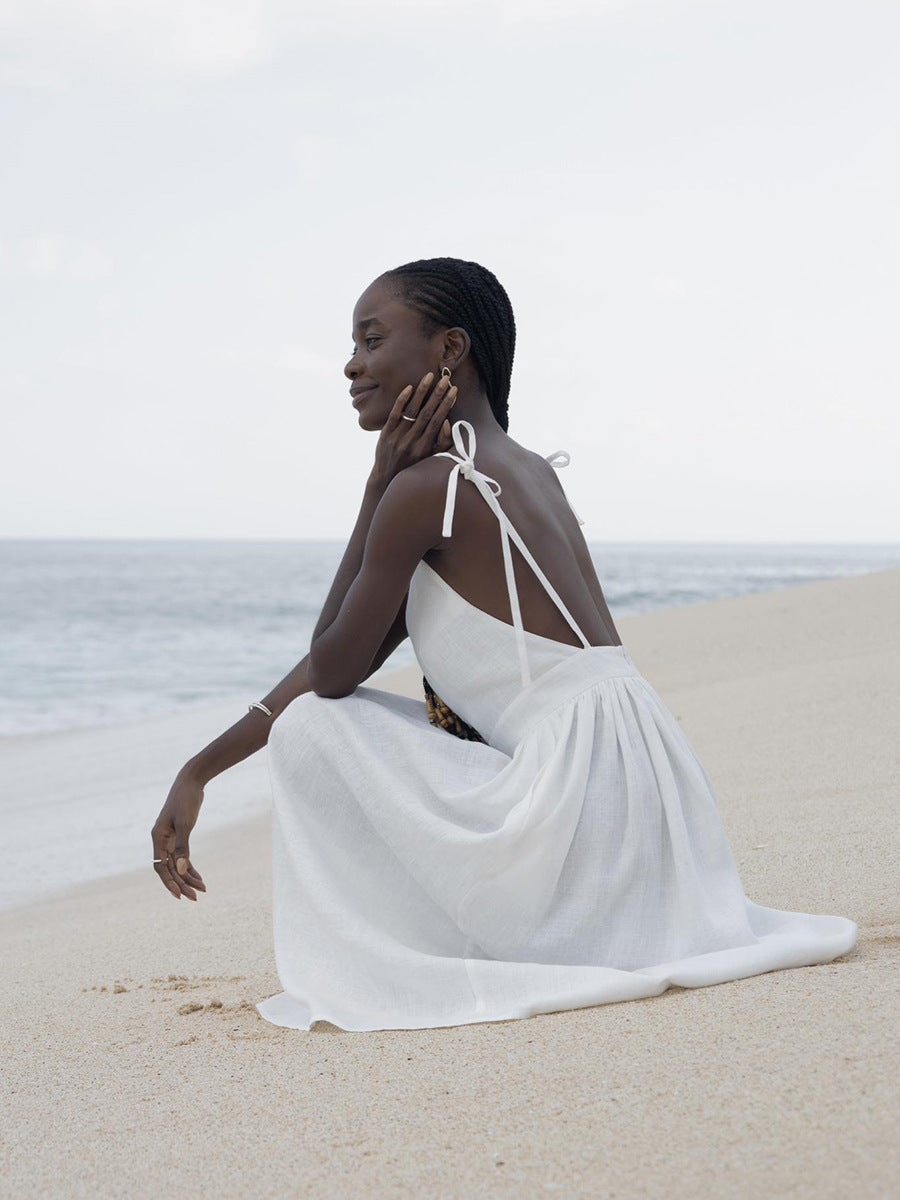 Mia Williams | Cotton V-Neck Midi Dress For Women