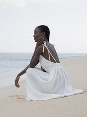 Mia Williams | Cotton V-Neck Midi Dress For Women