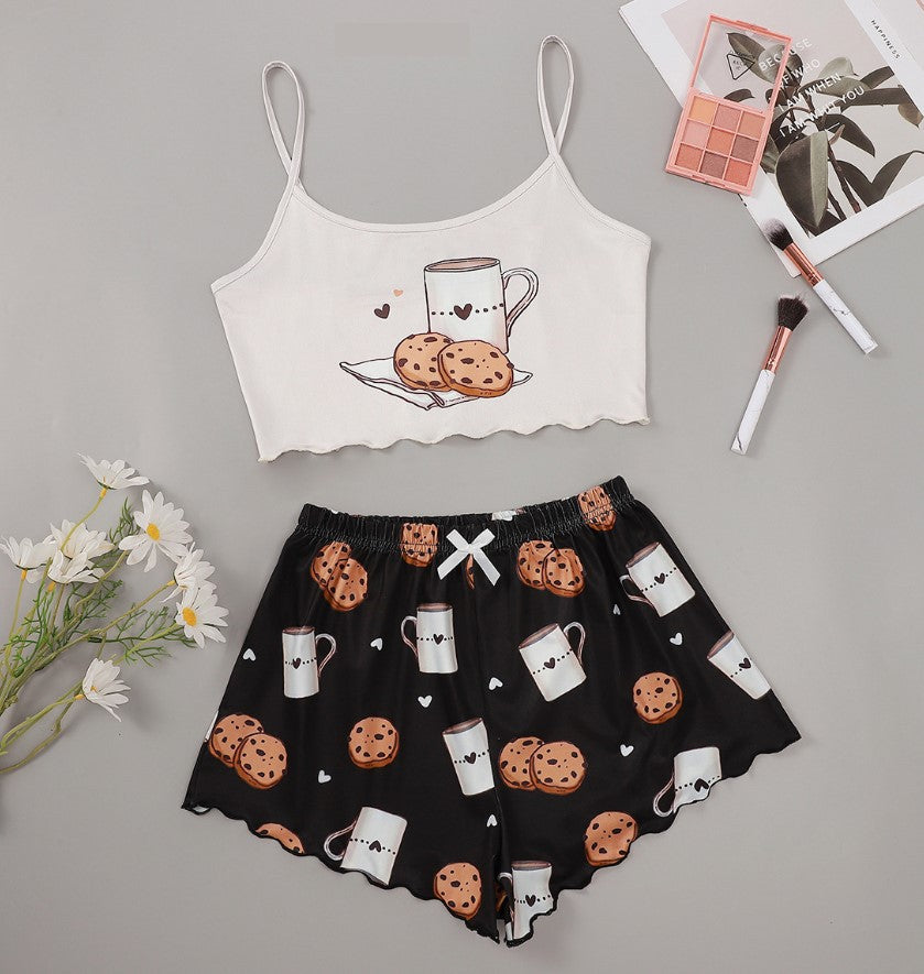 Chloe Merrick | Cookie Print Cami Pajama Set For Women