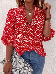Ella Whitfield | Polka Dot Button Blouse With Flutter Sleeves For Women
