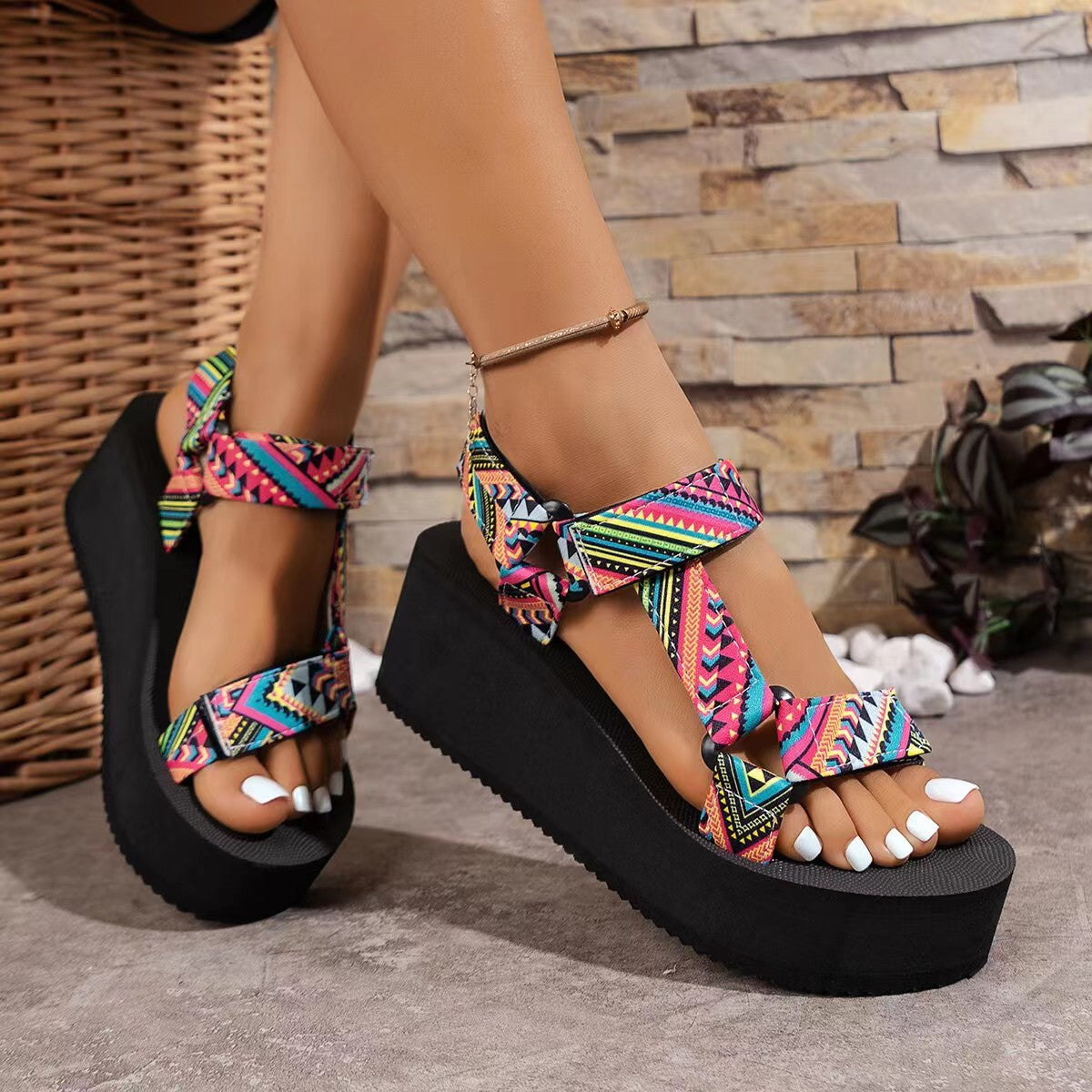 Holly Sheffield | Colour-Block Platform Sandals For Women