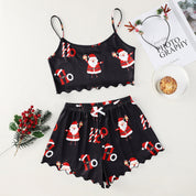 Sugar Plum | Green Gingerbread Print Christmas Pyjamas For Women