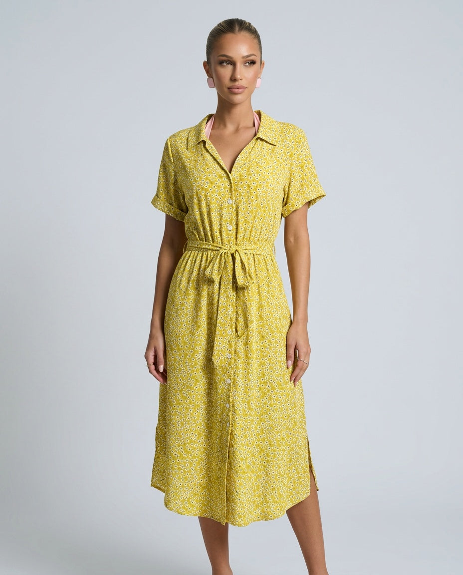 Lily Hargreaves | Floral Midi Shirt Dress For Women