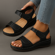 Mia Reynolds | Soft Leather Orthopedic Wedge Sandals For Women