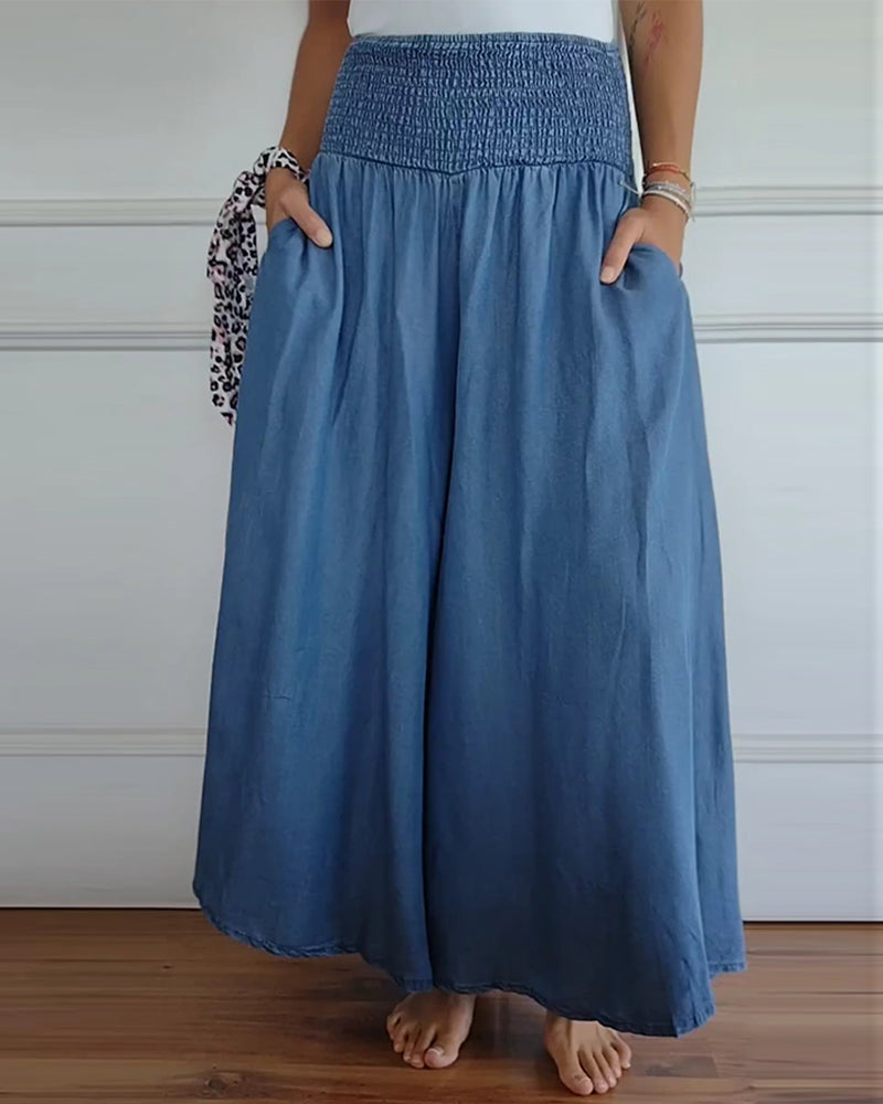 Beatrice Lonsdale | Linen Maxi Skirt With Elastic Waist For Women