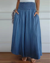 Beatrice Lonsdale | Linen Maxi Skirt With Elastic Waist For Women