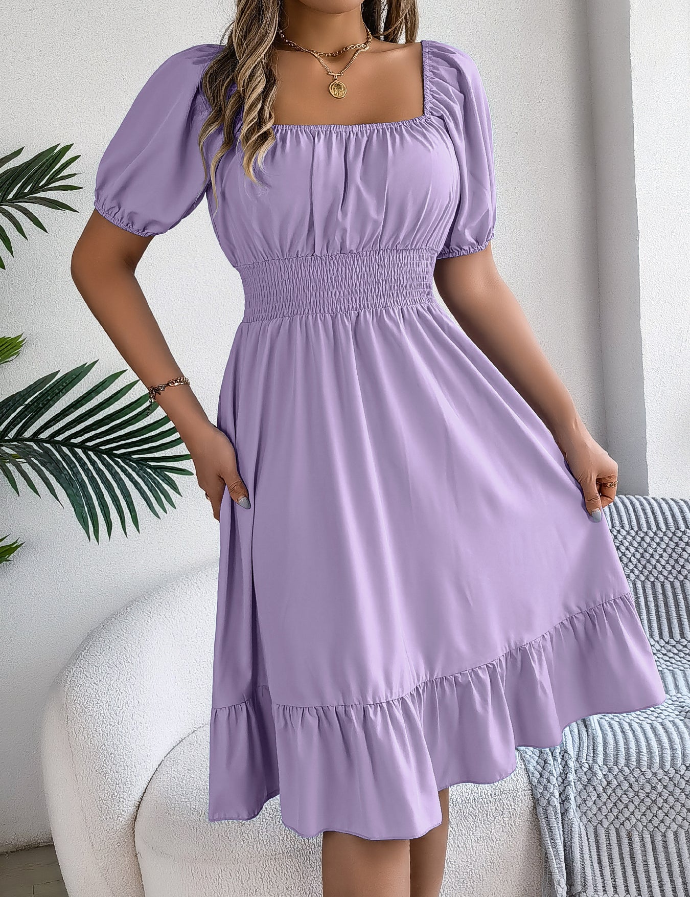 Freya Bennett | Ruffled A-Line Midi Dress For Women