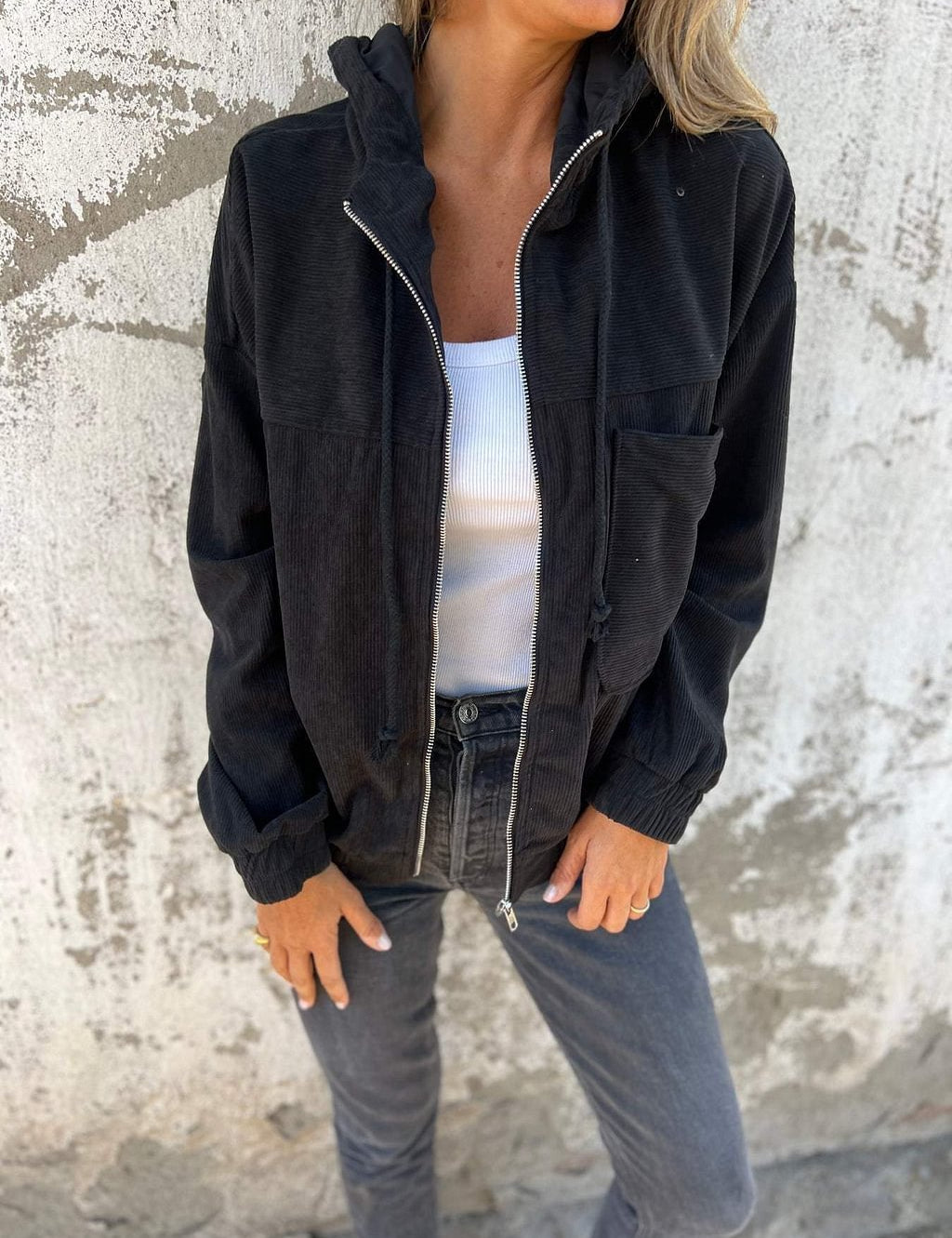 Léa Morel | Corduroy Hooded Jacket For Women