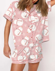 Tinsel Town | Black Candy Cane Print Christmas Pyjamas For Women
