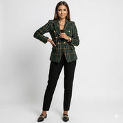 Camille Dubois | Tweed Check Blazer Jacket For Women