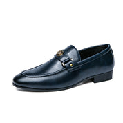 Hugh Sullivan | Metal-Buckle Leather Loafers For Men