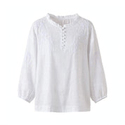 Chloe Ferguson | Floral Embroidered Blouse With Button Front