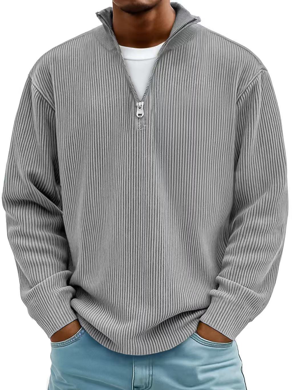 Liam Robertson | Ribbed Corduroy Quarter-Zip Sweatshirt For Men