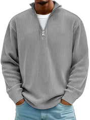 Liam Robertson | Ribbed Corduroy Quarter-Zip Sweatshirt For Men