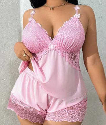 Annalisa Quarhurst | Silky Lace Cami & Shorts Pyjama Set For Women