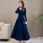 Elise Campbell | Embossed Velvet Midi Dress For Women