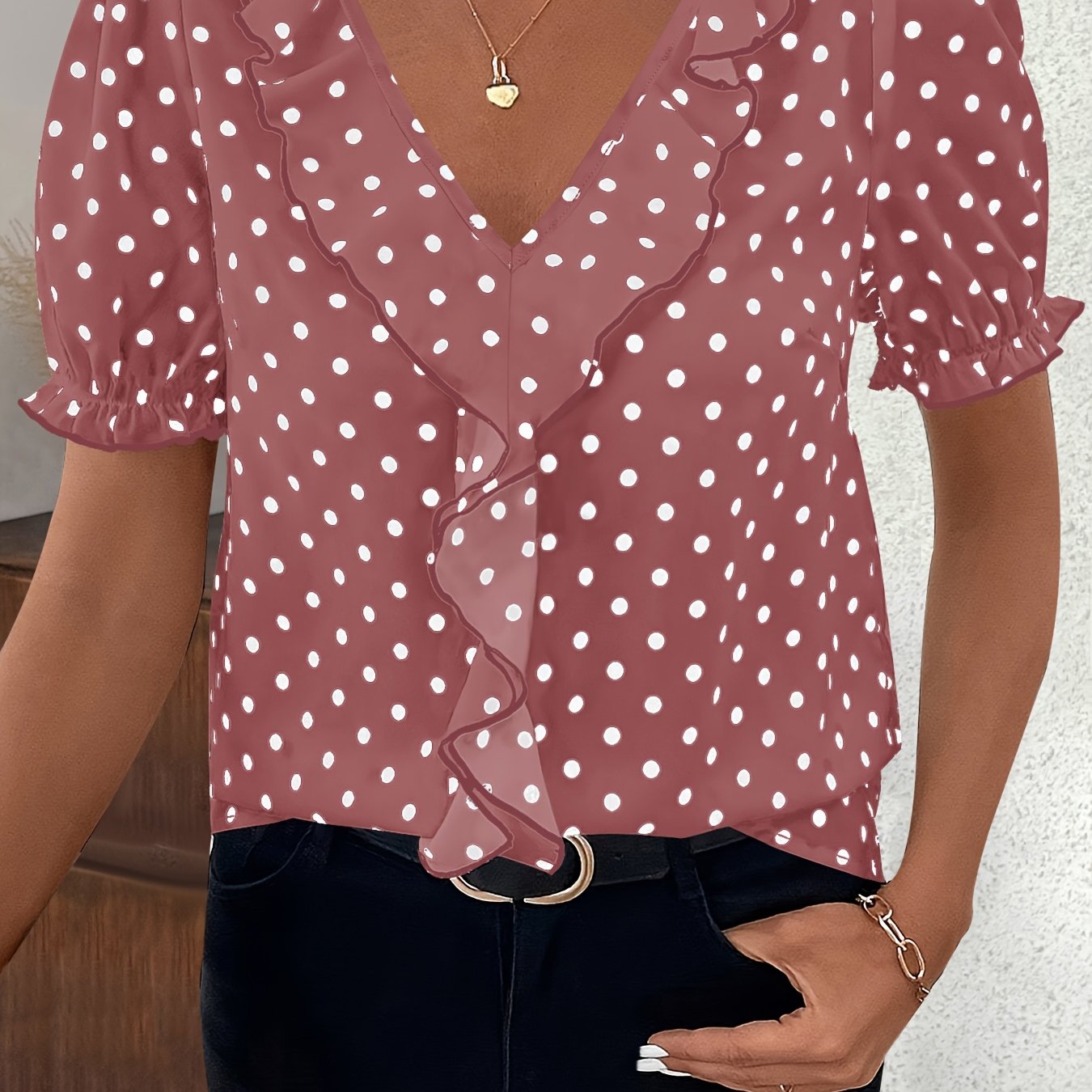 Bridget Fenwick | Color Block Blouse With Bubble Sleeves
