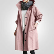 Paola Glenelg | Beige Long Hooded Raincoat For Women