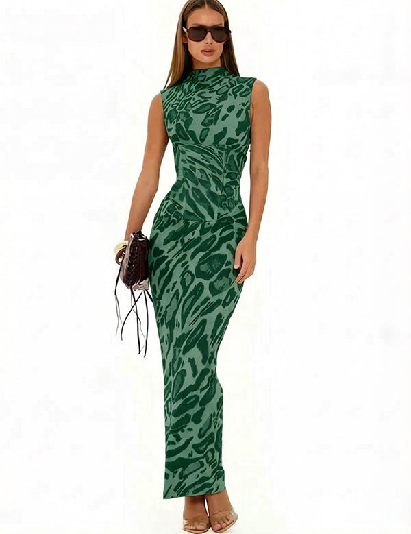 Tara Hughes | Leopard Print Bodycon Maxi Dress For Women